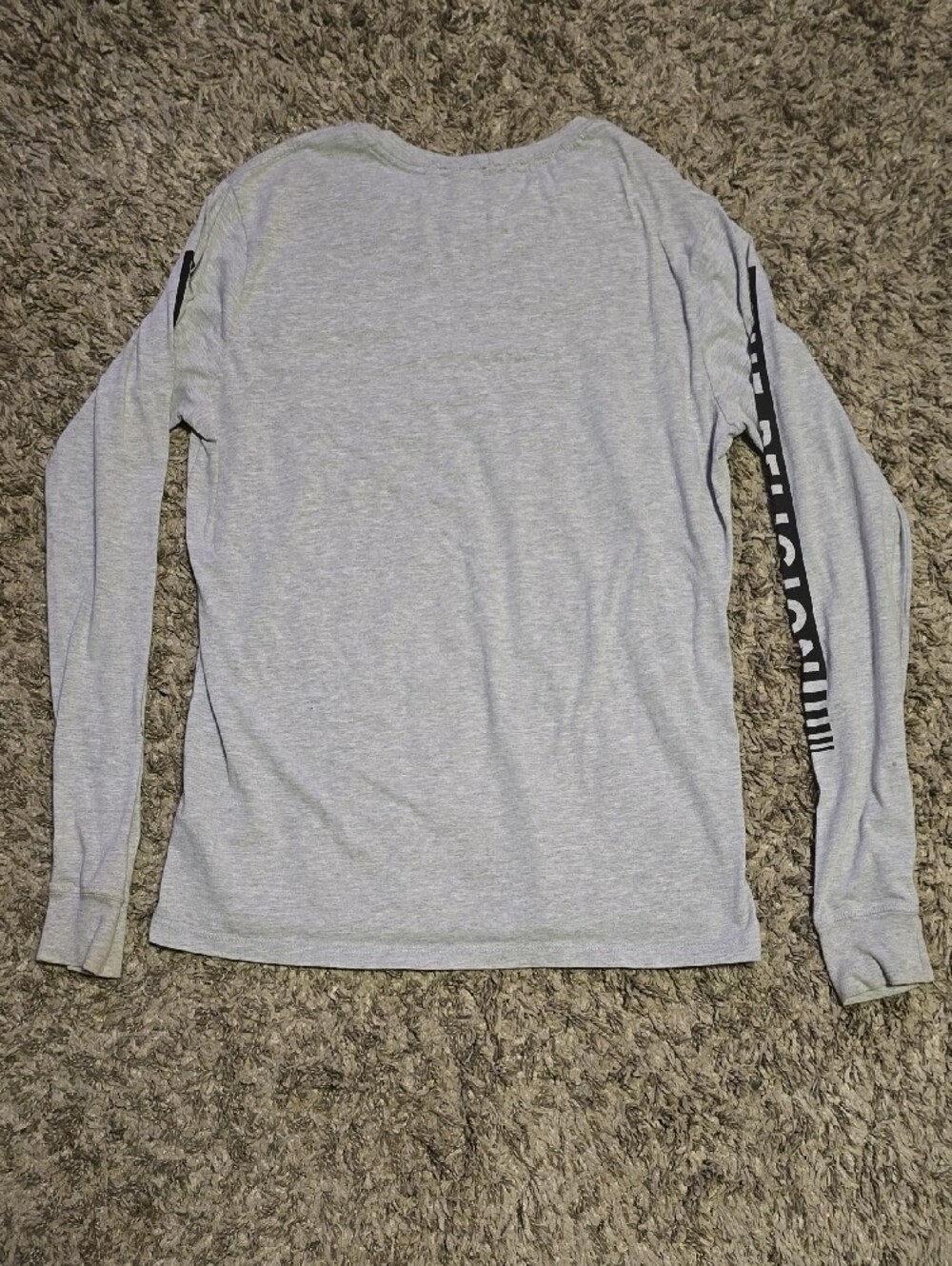 True Religion Light Gray Long Sleeve Logo Tee with Sleeve Graphics - Picture 7 of 8